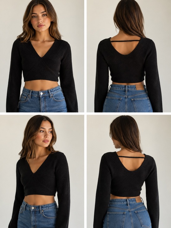 Derek Lam Sweaters - Derek Lam sweater crop with deep v neck XS